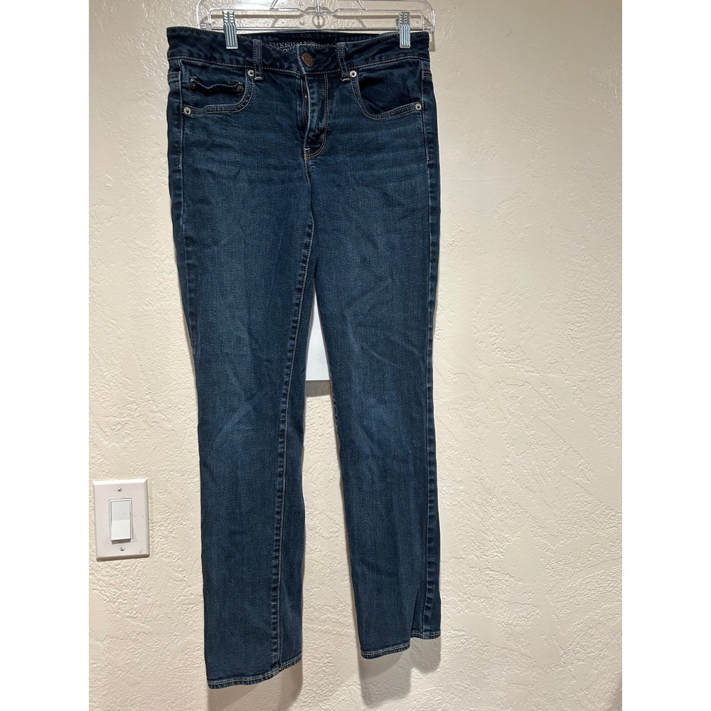 American Eagle Outfitters Womens Straight Leg Jeans‎ Dark Wash Size 8 Regular